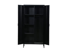 Load image into Gallery viewer, MaximaVida locker metal wardrobe Finn black 90 x 50 x 185 cm - 4 shelves
