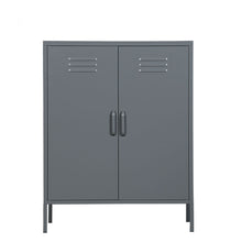 Afbeelding in Gallery-weergave laden, MaximaVida metalen lockerkast Finn 80 x 40 x 102 cm muisgrijs - 2 schappen
