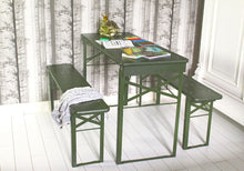 Load image into Gallery viewer, MaximaVida foldable picnic set Berlin 120 cm olive green - FSC certified
