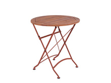 Load image into Gallery viewer, MaximaVida foldable round acacia bistro set Toscana 70 cm rust brown - chairs with armrest
