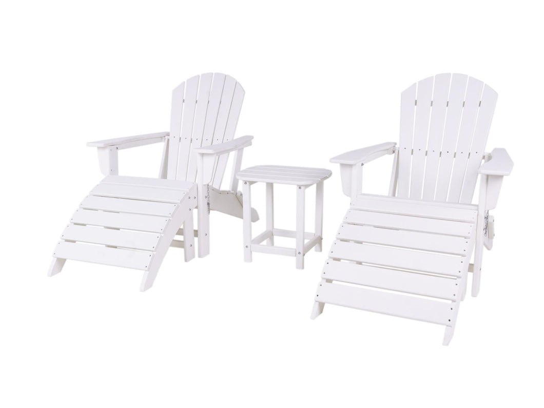 OUTLET - MaximaVida kunststof adirondack tuinstoel set Montreal wit