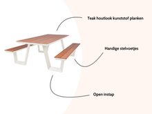 Load image into Gallery viewer, MaximaVida aluminium picnic table Bermuda 200 cm ivory
