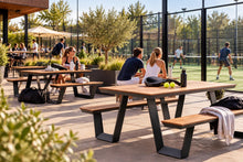Afbeelding in Gallery-weergave laden, MaximaVida aluminium picknicktafel Bermuda 200 cm zwart
