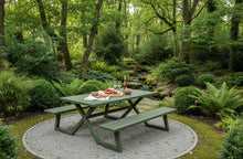 Load image into Gallery viewer, MaximaVida luxurious aluminium picnic table Dex 200 cm olive green with exclusive frame
