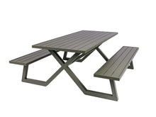 Load image into Gallery viewer, MaximaVida luxurious aluminium picnic table Dex 200 cm olive green with exclusive frame
