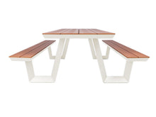Afbeelding in Gallery-weergave laden, MaximaVida aluminium picknicktafel Bermuda 200 cm ivoor
