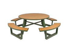 Afbeelding in Gallery-weergave laden, MaximaVida ronde aluminium picknicktafel Bermuda Ø 250 cm olijfgroen
