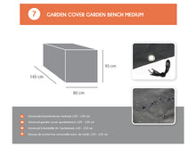 Load image into Gallery viewer, MaximaVida heavy duty garden cover for garden bench London 120 - 150 cm black
