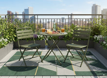 Load image into Gallery viewer, MaximaVida foldable round bistro set Max olive green 70 cm - heavy duty version
