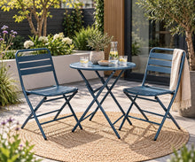Afbeelding in Gallery-weergave laden, MaximaVida inklapbare ronde bistroset Max petrol blauw 70 cm - extra zware uitvoering
