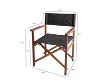 Afbeelding in Gallery-weergave laden, MaximaVida regisseursstoel XXL Cannes zwart 2 stuks- uit exclusief mahoniehout
