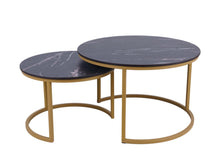 Load image into Gallery viewer, MaximaVida frame for round coffee table set champagne gold - make your own coffee table set

