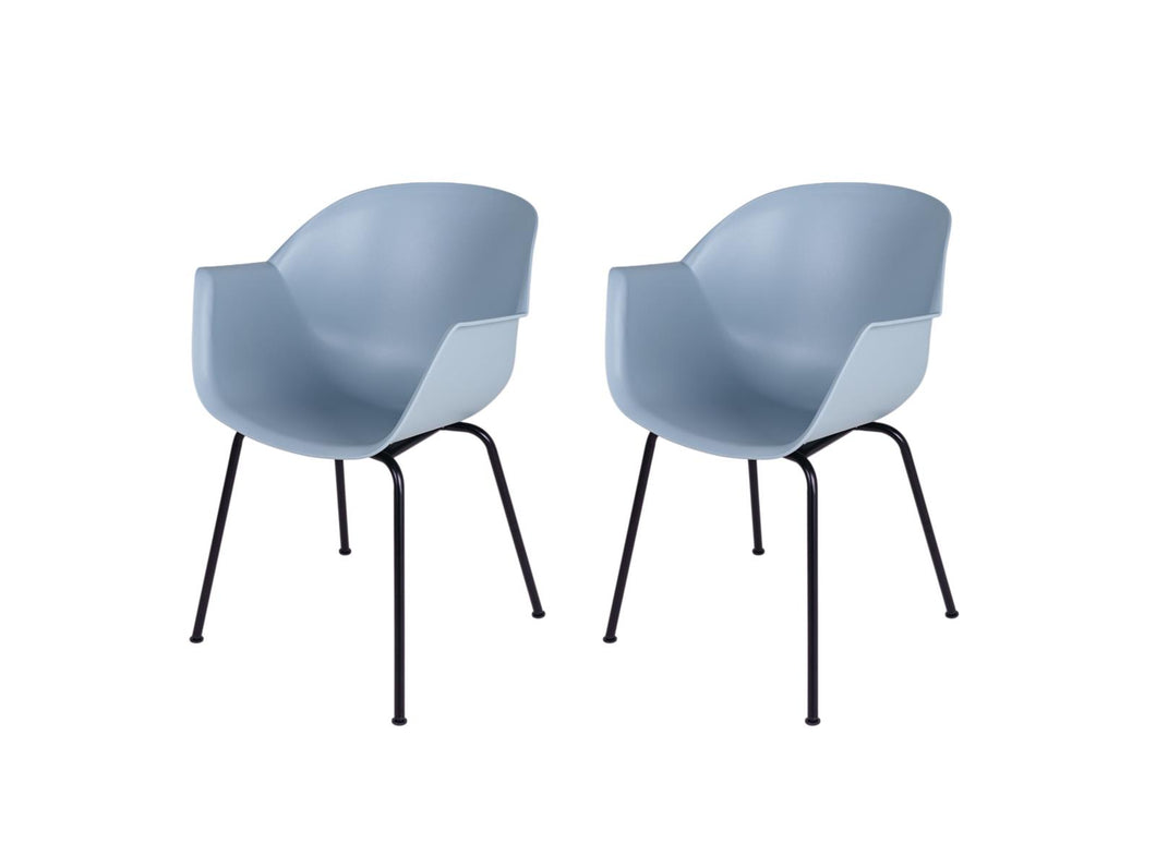 MaximaVida dining chair Cuyp XXL ice blue tube frame legs - 2 pieces