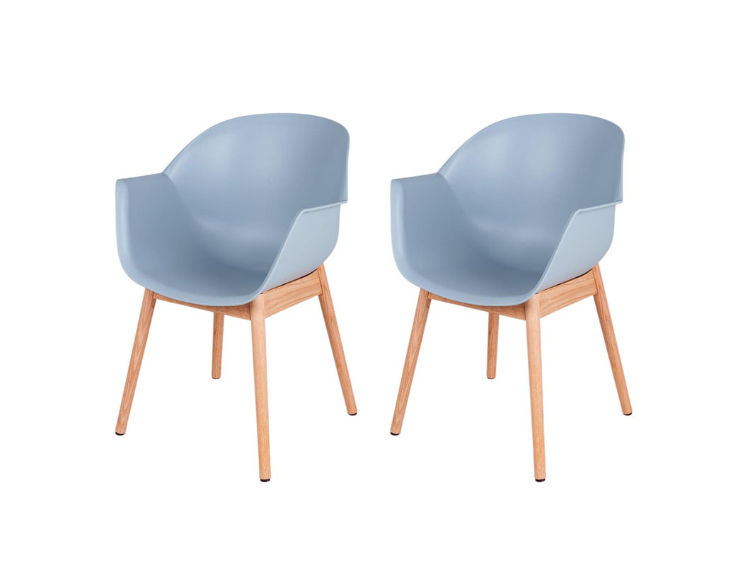 MaximaVida dining chair Cuyp XXL ice blue oak chair legs - 2 pieces