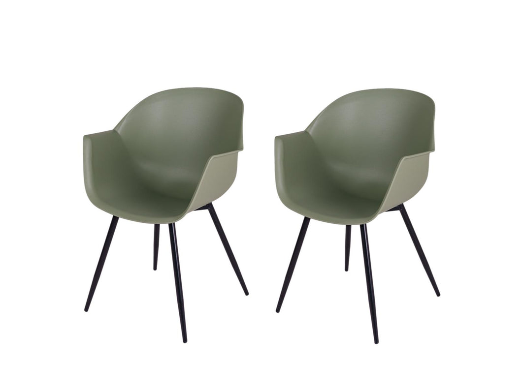 MaximaVida dining room chair Cuyp XXL olive green conical chair legs - 2 pieces