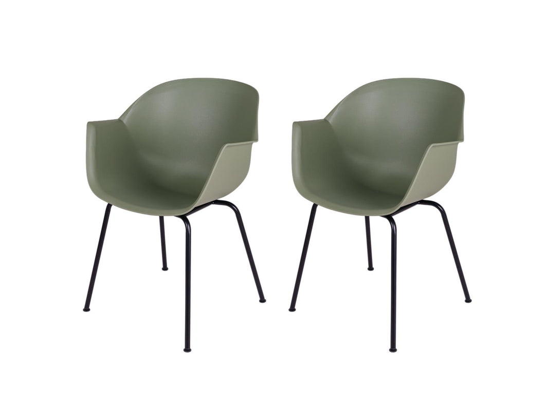 MaximaVida dining room chair Cuyp XXL olive green tube frame chair legs - 2 pieces