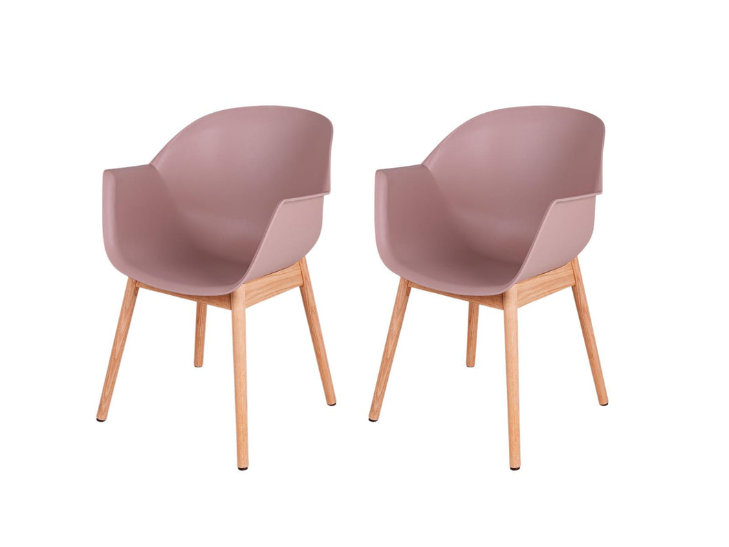 MaximaVida dining chair Cuyp XXL dusky pink oak chair legs - 2 pieces