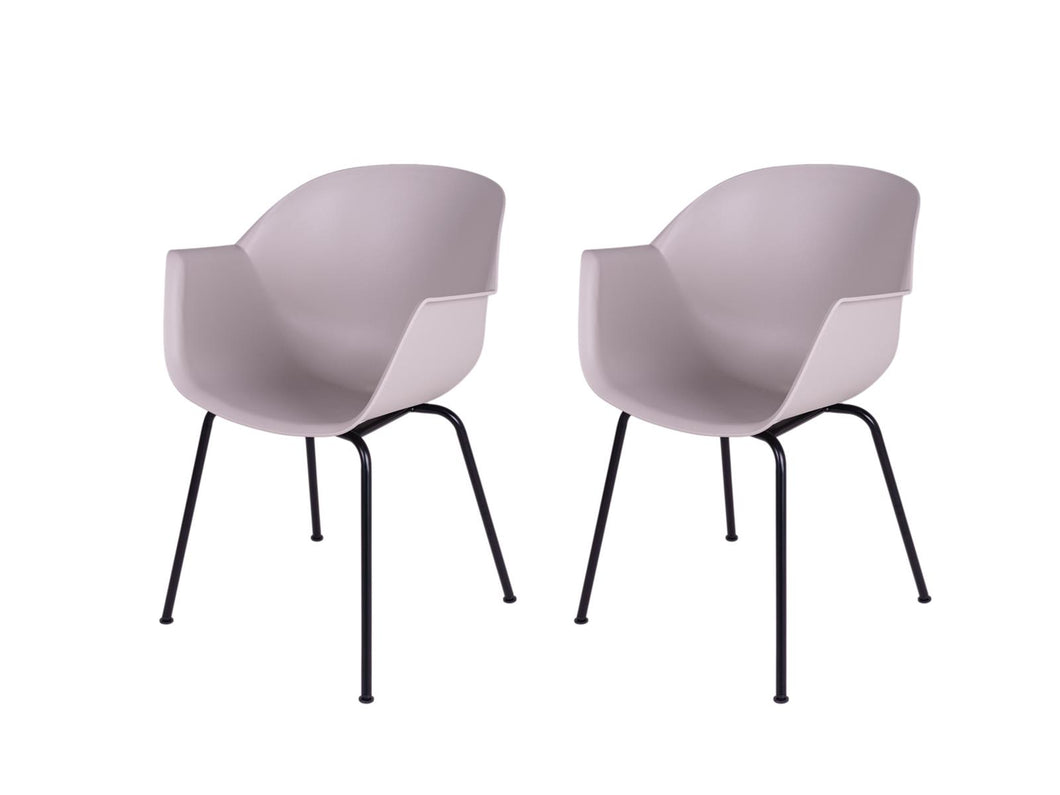 MaximaVida dining chair Cuyp XXL taupe tube frame chair legs - 2 pieces