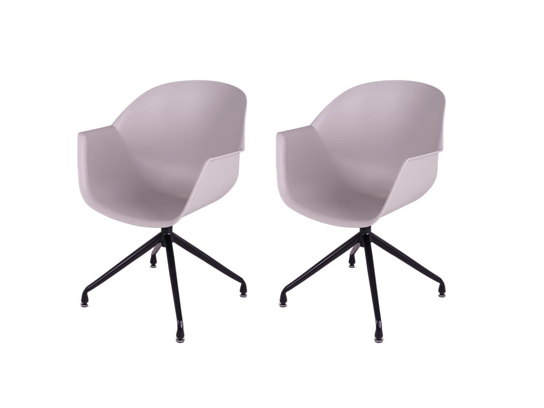 MaximaVida dining chair Cuyp XXL taupe swivel frame legs - 2 pieces