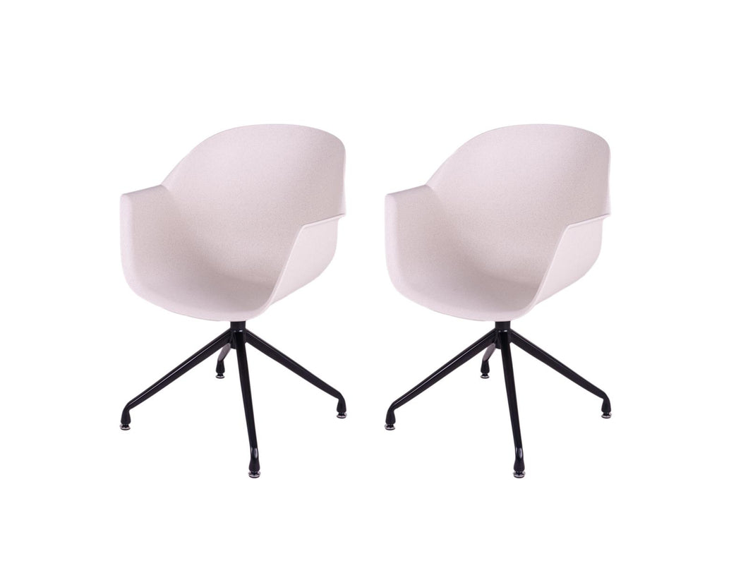 MaximaVida dining chair Cuyp XXL ecru swivel frame - 2 pieces