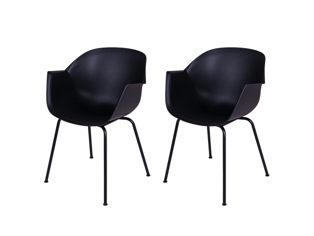 MaximaVida dining chair Cuyp XXL black tube frame chair legs -2 pieces