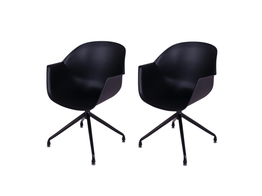 MaximaVida dining chair Cuyp XXL black swivel frame - 2 pieces
