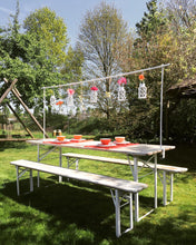 Lade das Bild in den Galerie-Viewer, MaximaVida klappbare Picknicktischgarnitur Berlin, whitewash, 200 cm
