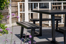 Load image into Gallery viewer, MaximaVida square aluminium picnic table Dex 215 cm black – easy entry
