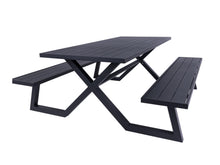 Load image into Gallery viewer, MaximaVida luxurious aluminium picnic table Dex 200 cm black with exclusive frame
