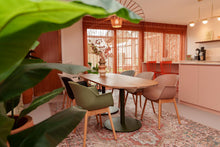 Load image into Gallery viewer, MaximaVida round metal table leg Portland olive green - extra heavy model 34 kilo
