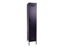 Load image into Gallery viewer, MaximaVida metal locker wardrobe Finn black 45 x 35 x 185 cm - slim
