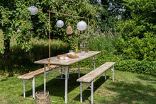 Lade das Bild in den Galerie-Viewer, MaximaVida klappbare Picknicktischgarnitur Berlin, whitewash, 200 cm
