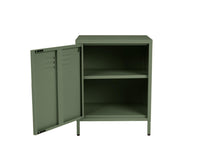 Load image into Gallery viewer, MaximaVida metal little locker cabinet Finn with castors 52 x 40 x 67 cm olive green
