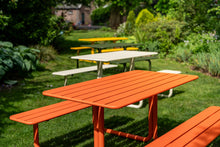 Load image into Gallery viewer, MaximaVida metal picnic table Max orange - 150 cm

