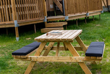 Load image into Gallery viewer, MaximaVida picnic table set of cushions Havana black 120 x 27,5 x 5 cm - water repellent - 2 pieces
