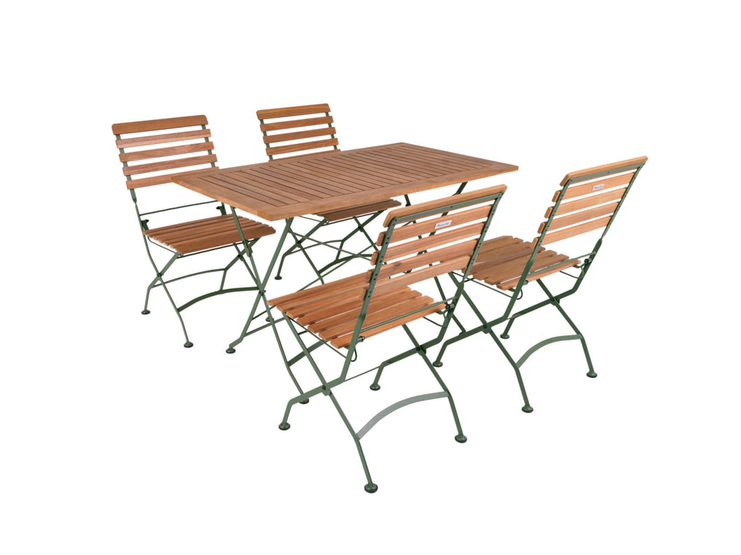 MaximaVida inklapbare acacia tuinset Toscana 120 cm olijfgroen - stoelen zonder armleuning