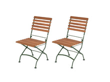Load image into Gallery viewer, MaximaVida foldable acacia garden set Toscana 120 cm olive green - chairs without armrest
