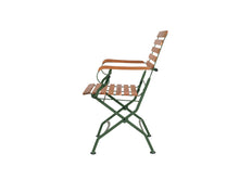 Load image into Gallery viewer, MaximaVida foldable garden chair Toscana with armrest olive green 2 pieces
