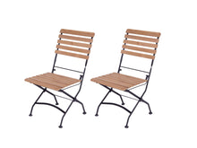 Load image into Gallery viewer, MaximaVida foldable rectangular acacia bistro set Toscana 120 cm black - chairs without armrests
