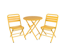 Load image into Gallery viewer, MaximaVida foldable round bistro set Max ochre yellow 70 cm - heavy duty version
