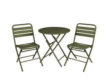 Load image into Gallery viewer, MaximaVida foldable round bistro set Max olive green 70 cm - heavy duty version
