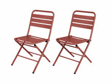 Afbeelding in Gallery-weergave laden, MaximaVida inklapbare metalen tuinstoel Max terracotta- doos per 2 stuks
