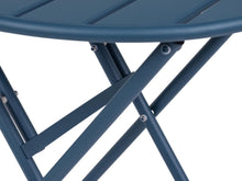Afbeelding in Gallery-weergave laden, MaximaVida inklapbare metalen ronde tuintafel Max 70 cm petrol blauw
