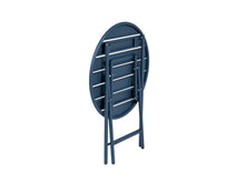 Afbeelding in Gallery-weergave laden, MaximaVida inklapbare metalen ronde tuintafel Max 70 cm petrol blauw
