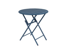 Lade das Bild in den Galerie-Viewer, MaximaVida klappbares rundes Bistroset Max Petrolblau 70 cm  extra schwere Ausführung
