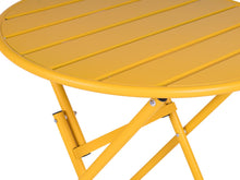 Load image into Gallery viewer, MaximaVida foldable metal round garden table Max 70 cm ochre yellow
