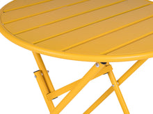 Afbeelding in Gallery-weergave laden, MaximaVida inklapbare metalen ronde tuintafel Max 70 cm okergeel
