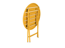 Load image into Gallery viewer, MaximaVida foldable metal round garden table Max 70 cm ochre yellow
