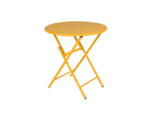 Load image into Gallery viewer, MaximaVida foldable metal round garden table Max 70 cm ochre yellow
