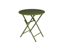 Lade das Bild in den Galerie-Viewer, MaximaVida klappbarer runder Metall-Gartentisch Max 70 cm olivgrün

